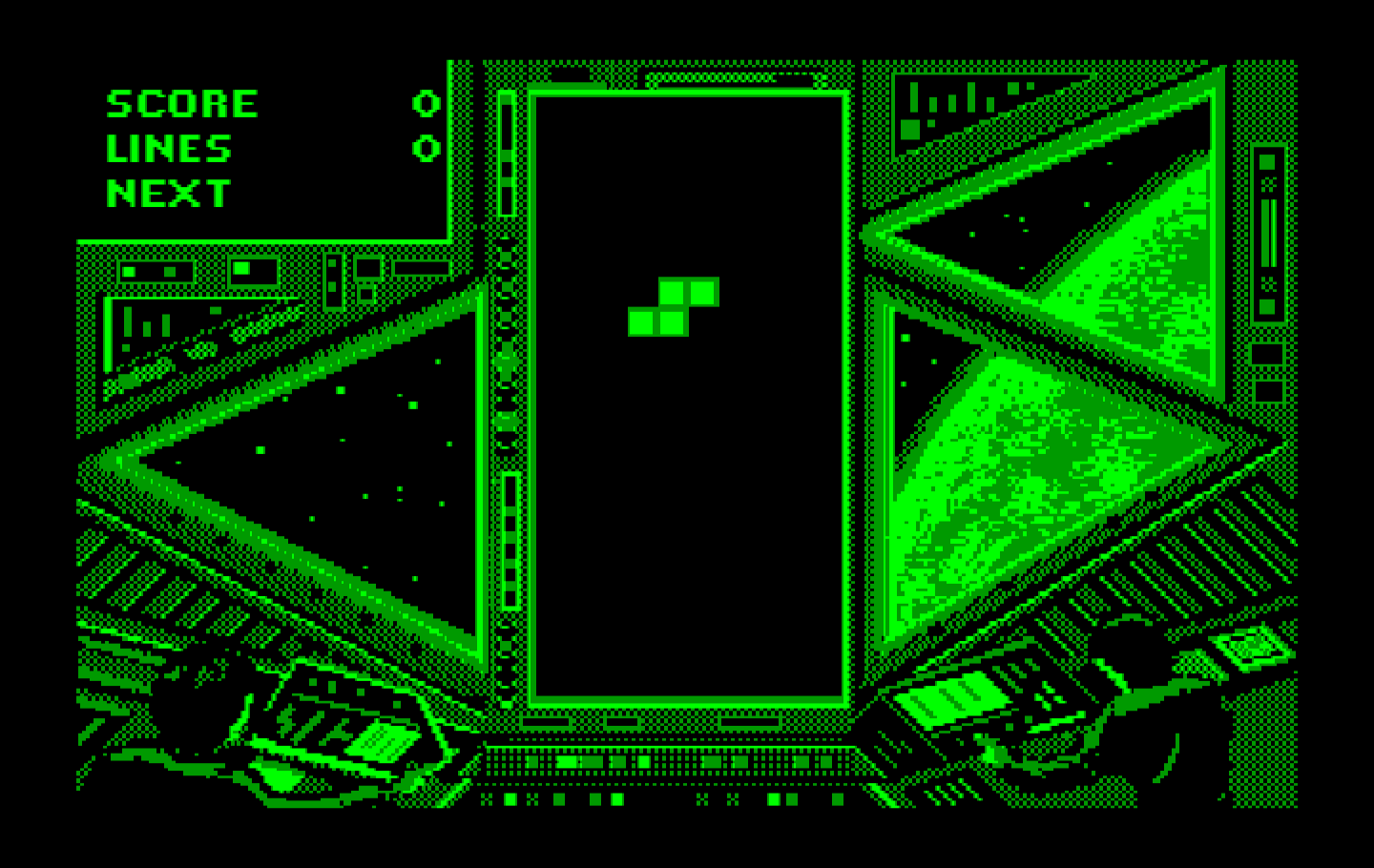 Tetris IBM PC/Compatibles Screenshot: Game start on a tougher level.