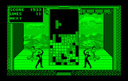 Tetris for IBM PC/Compatibles - The game gets tougher as pieces begin to fall faster!