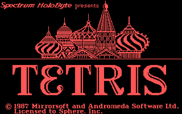 Tetris IBM PC/Compatibles Screenshot: Title screen.
