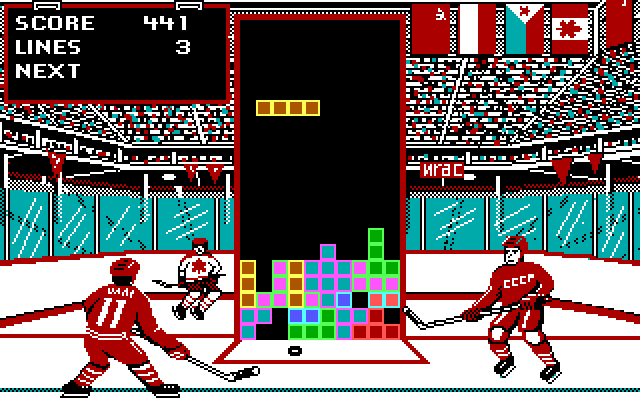Tetris IBM PC/Compatibles Screenshot: The game continues...