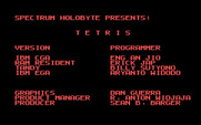Tetris for IBM PC/Compatibles - Game credits.