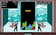 Tetris for IBM PC/Compatibles - Each level has a different background.