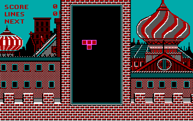 Tetris IBM PC/Compatibles Screenshot: And the game begins...