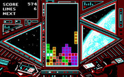 Tetris for IBM PC/Compatibles - One of the long pieces falls into place...