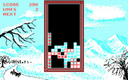 Tetris for IBM PC/Compatibles - Pieces start to pile up.