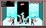 Tetris for IBM PC/Compatibles - Pieces fall faster as the game progresses.