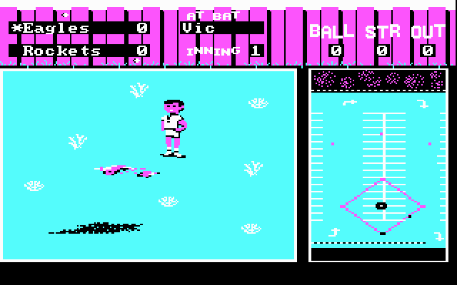 Street Sports Baseball IBM PC/Compatibles Screenshot: View from the outfield...