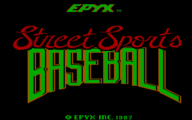 Street Sports Baseball IBM PC/Compatibles Screenshot: Title screen.