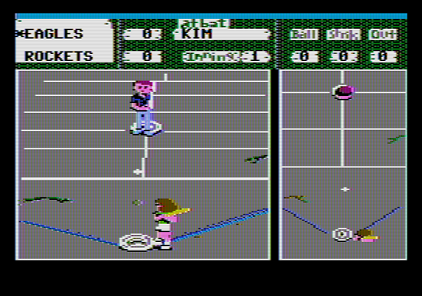 Street Sports Baseball Apple II Screenshot: Here's the second field...