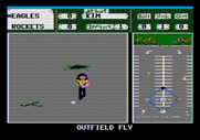 Street Sports Baseball for Apple II - Chasing an outfield fly ball...