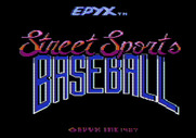 Street Sports Baseball for Apple II - Title screen.