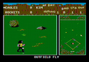 Street Sports Baseball for Apple II - Outfield fly!
