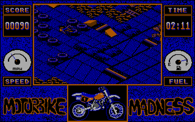 Motorbike Madness IBM PC/Compatibles Screenshot: Crash! I didn't make it through the course...