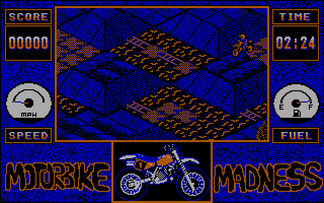 Motorbike Madness IBM PC/Compatibles Screenshot: This course looks difficult...