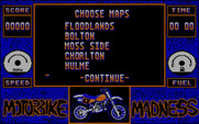 Motorbike Madness for IBM PC/Compatibles - The main menu.