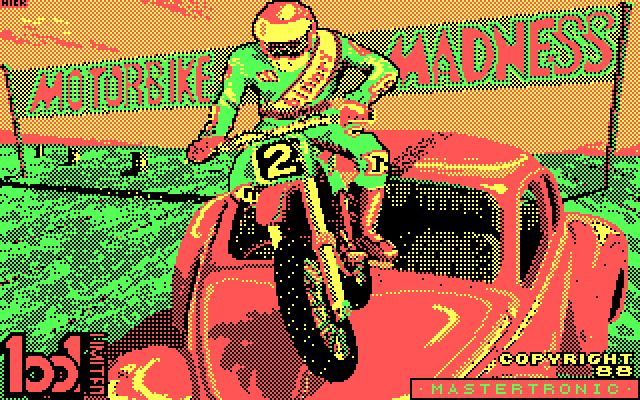 Motorbike Madness IBM PC/Compatibles Screenshot: Title screen.