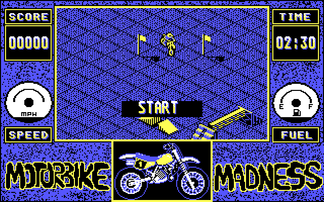 Motorbike Madness IBM PC/Compatibles Screenshot: Game start.