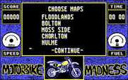 Motorbike Madness for IBM PC/Compatibles - The  main menu.
