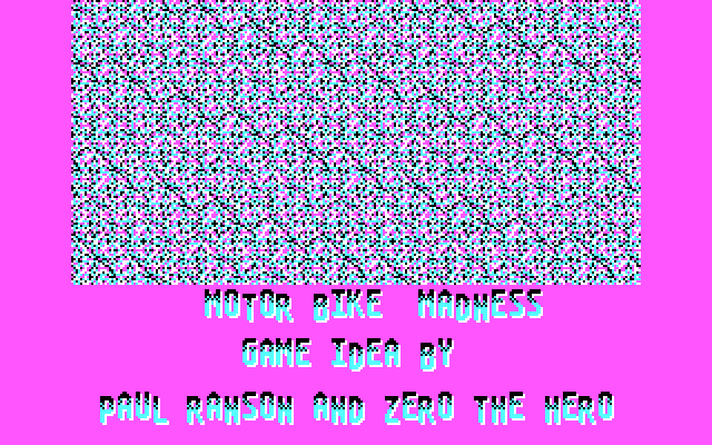 Motorbike Madness IBM PC/Compatibles Screenshot: One of several credits screens.