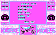 Motorbike Madness for IBM PC/Compatibles - The main menu.
