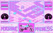 Motorbike Madness for IBM PC/Compatibles - Use the ramp to jump over the gap...