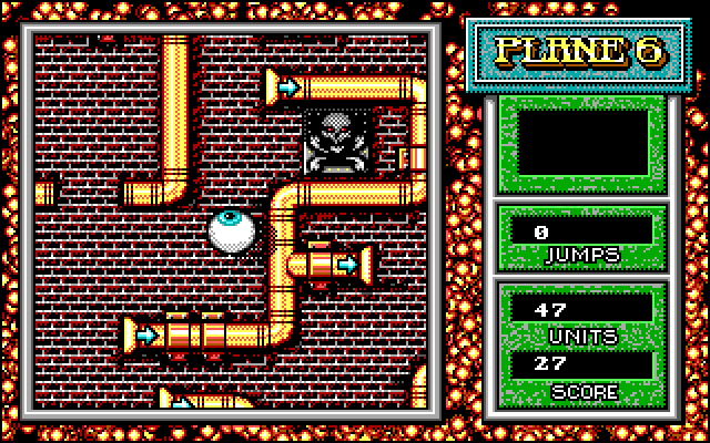 Mind-Roll IBM PC/Compatibles Screenshot: That skull looks deadly...