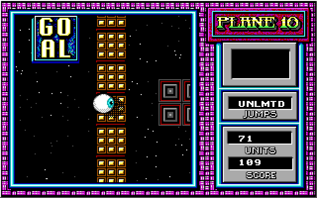 Mind-Roll IBM PC/Compatibles Screenshot: The goal is so close, yet so far away...