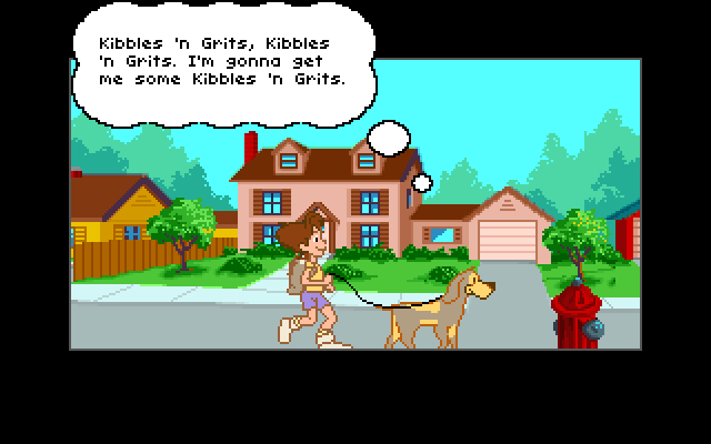 Adventures of Willy Beamish, The IBM PC/Compatibles Screenshot: Walking the dog...