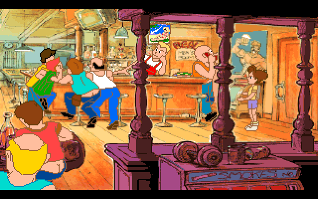 Adventures of Willy Beamish, The IBM PC/Compatibles Screenshot: Willy sneaks into the bar.