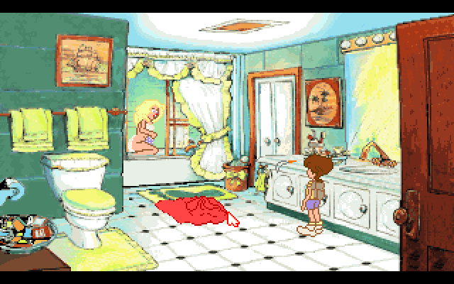Adventures of Willy Beamish, The IBM PC/Compatibles Screenshot: Stealing the key to the Nintari back...