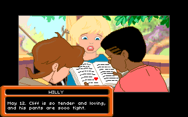 Adventures of Willy Beamish, The IBM PC/Compatibles Screenshot: Reading a stolen diary...