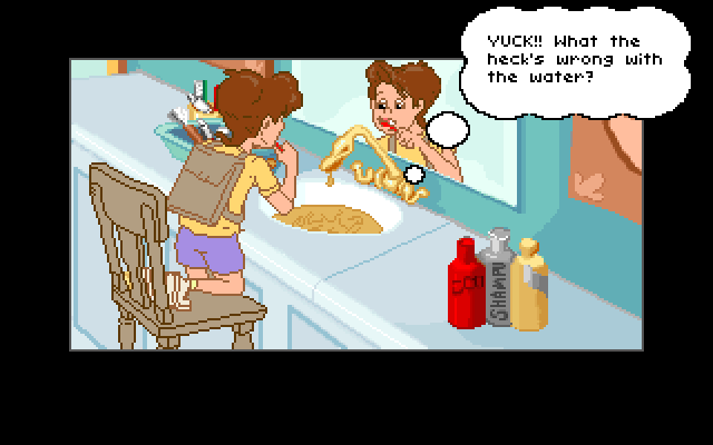 Adventures of Willy Beamish, The IBM PC/Compatibles Screenshot: Don't forget to brush your teeth!