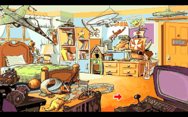 Adventures of Willy Beamish, The IBM PC/Compatibles Screenshot: Willy's room.