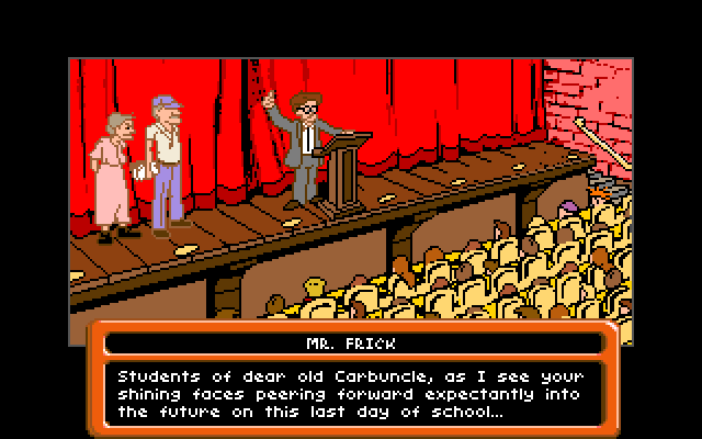 Adventures of Willy Beamish, The IBM PC/Compatibles Screenshot: The principal is ready to speak...