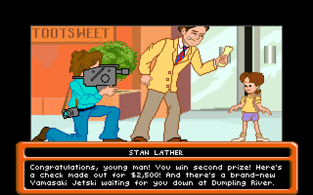 Adventures of Willy Beamish, The IBM PC/Compatibles Screenshot: Cool, won a jetski!