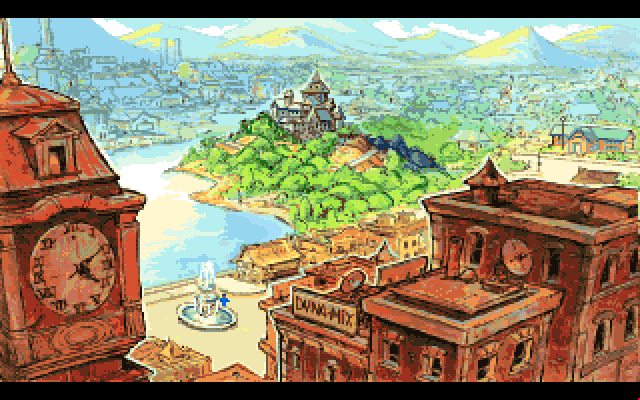 Adventures of Willy Beamish, The IBM PC/Compatibles Screenshot: Visiting the downtown square...