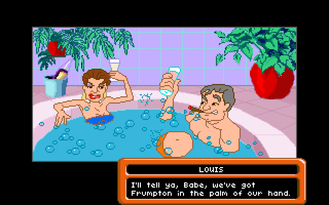Adventures of Willy Beamish, The IBM PC/Compatibles Screenshot: Meanwhile, an evil plot begins...