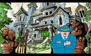 Adventures of Willy Beamish, The for IBM PC/Compatibles - Outside the mansion; luckily, the guard fell asleep!