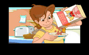 Adventures of Willy Beamish, The for IBM PC/Compatibles - Breakfast time! Pouring some cereal.