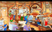 Adventures of Willy Beamish, The for IBM PC/Compatibles - Posing for a picture at the pizza shop.