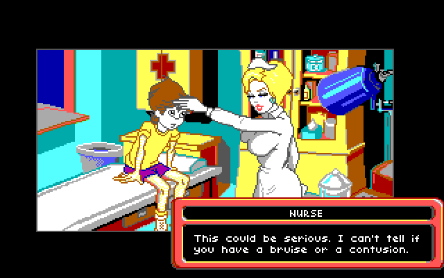 Adventures of Willy Beamish, The IBM PC/Compatibles Screenshot: Visiting the school nurse after faking being sick.