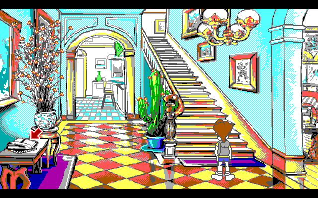 Adventures of Willy Beamish, The IBM PC/Compatibles Screenshot: The main entrance...check the answering machine for messages.