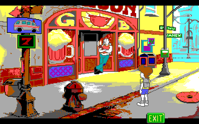 Adventures of Willy Beamish, The IBM PC/Compatibles Screenshot: Outside the bar...they probably won't let me in here...