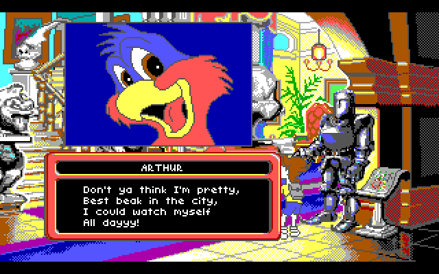 Adventures of Willy Beamish, The IBM PC/Compatibles Screenshot: Shh, the parrot can blow your cover!