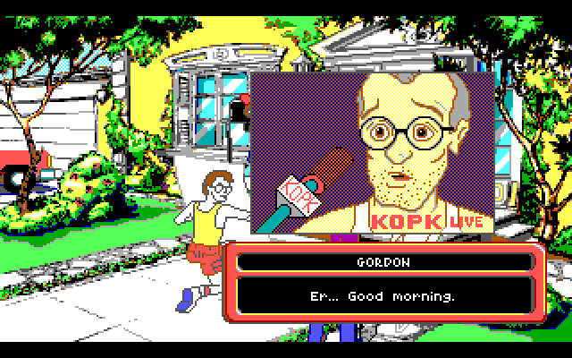 Adventures of Willy Beamish, The IBM PC/Compatibles Screenshot: Wait, what are news crews doing here?