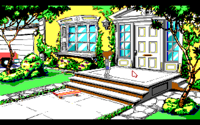 Adventures of Willy Beamish, The IBM PC/Compatibles Screenshot: The front yard of Willy's house...