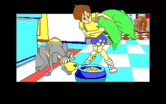 Adventures of Willy Beamish, The IBM PC/Compatibles Screenshot: Don't forget to feed the dog!