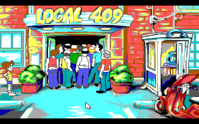 Adventures of Willy Beamish, The IBM PC/Compatibles Screenshot: There is a strike at Local 409.
