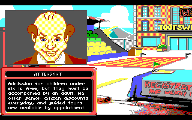 Adventures of Willy Beamish, The IBM PC/Compatibles Screenshot: Picking up an entry form for the frog jump.