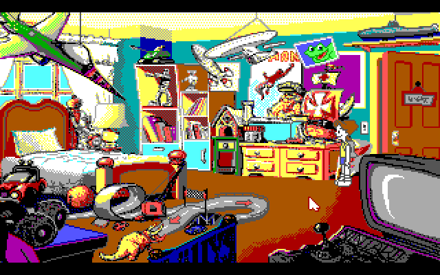 Adventures of Willy Beamish, The IBM PC/Compatibles Screenshot: This is Willy's room.